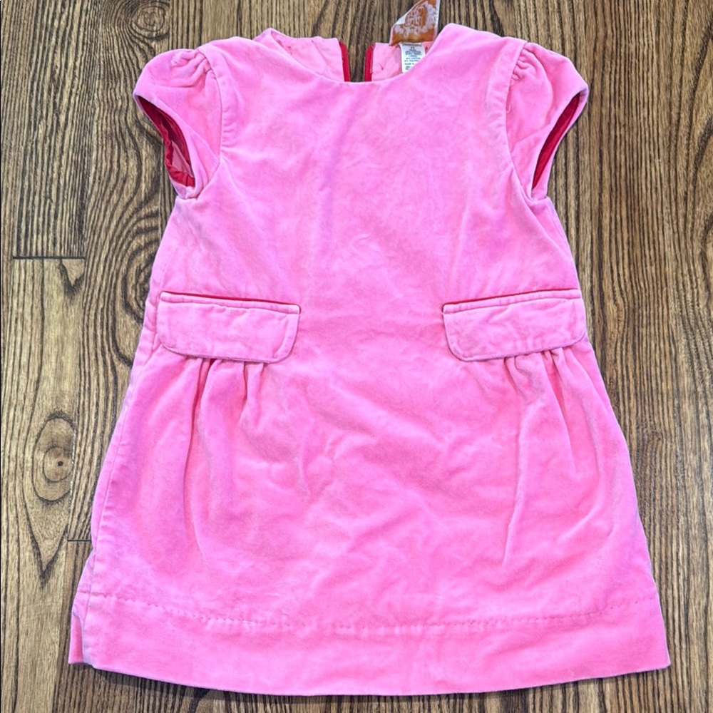 TBBC pink velvet bow back dress